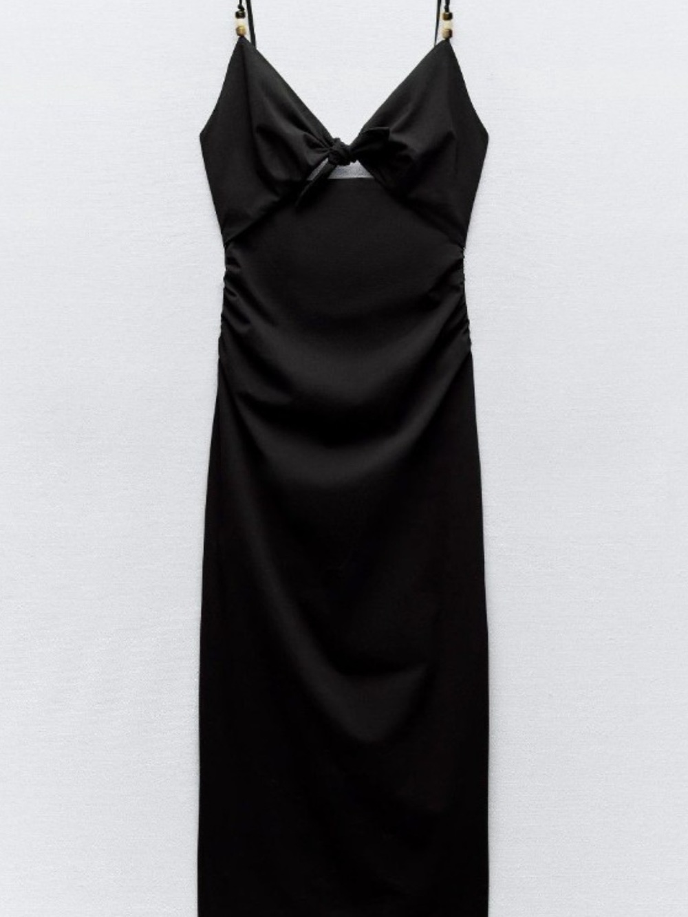 Zara Black Strapless Knot-Front Maxi Dress